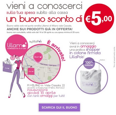 Buono sconto da 5 euro Lillamoi (Lillapois)