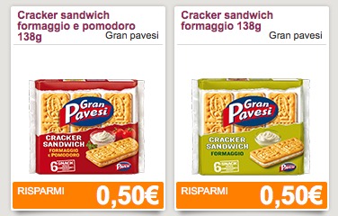 Coupon spesa Gran Pavesi Cracker Sandwich