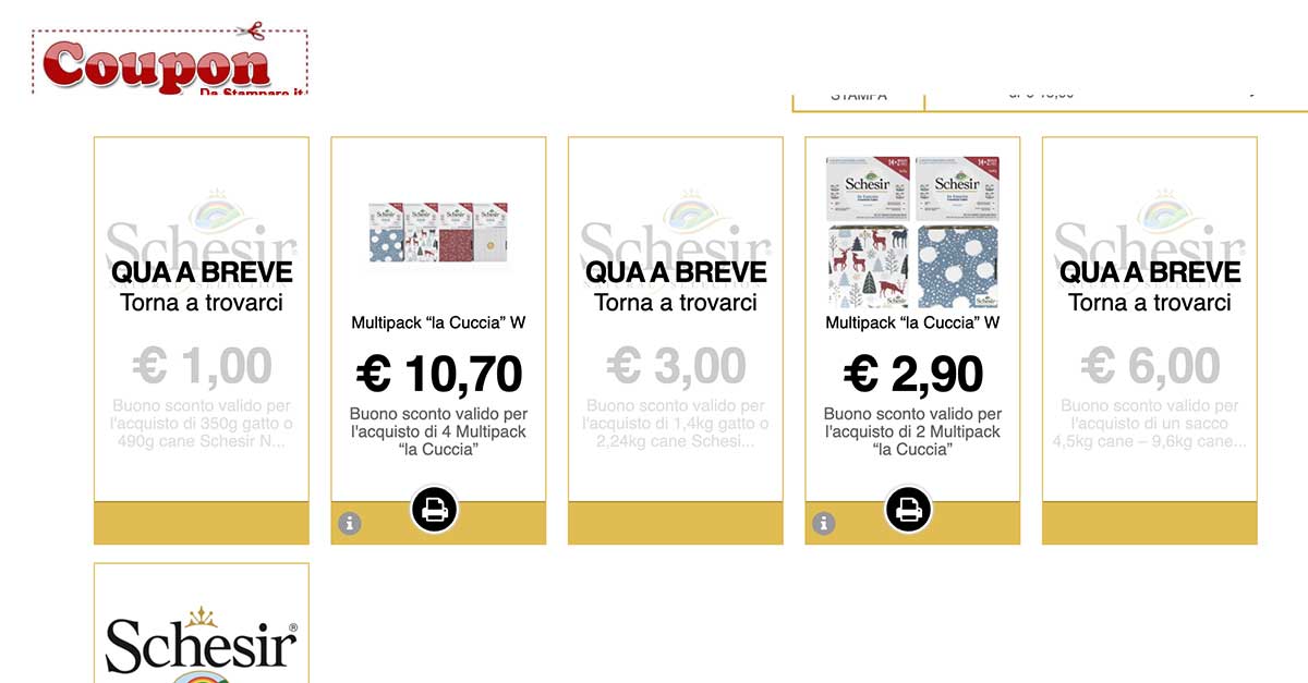 Buoni sconto Schesir