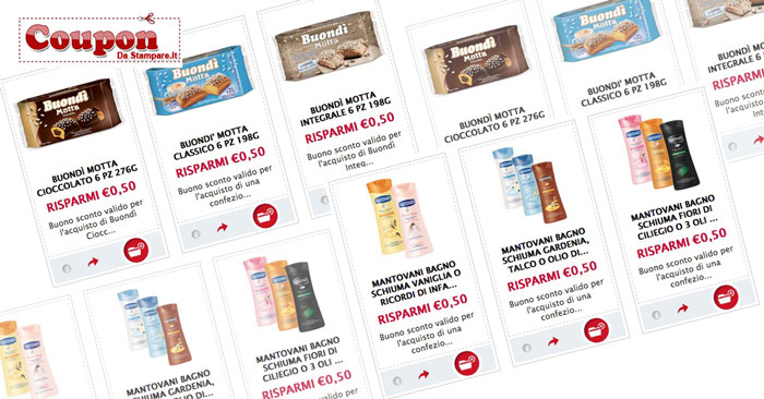 Buonpertutti coupon Buondì Motta e Mantovani